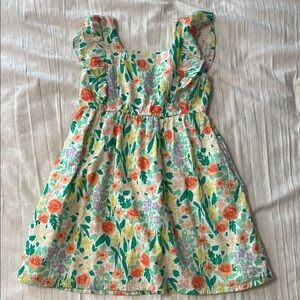 Cat & Jack Orange Red Ruffled Fit-and-Flare Sundress